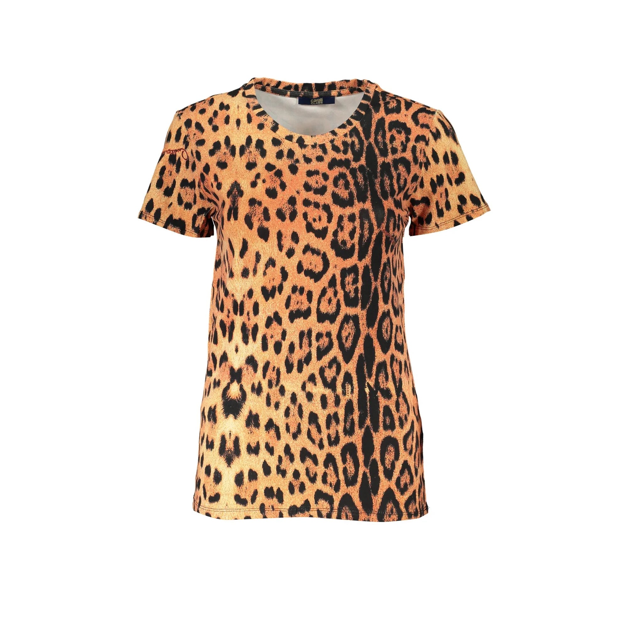 Cavalli Class T-Shirt Maniche Corte Donna Arancione Stampa Logo - foto prodotto